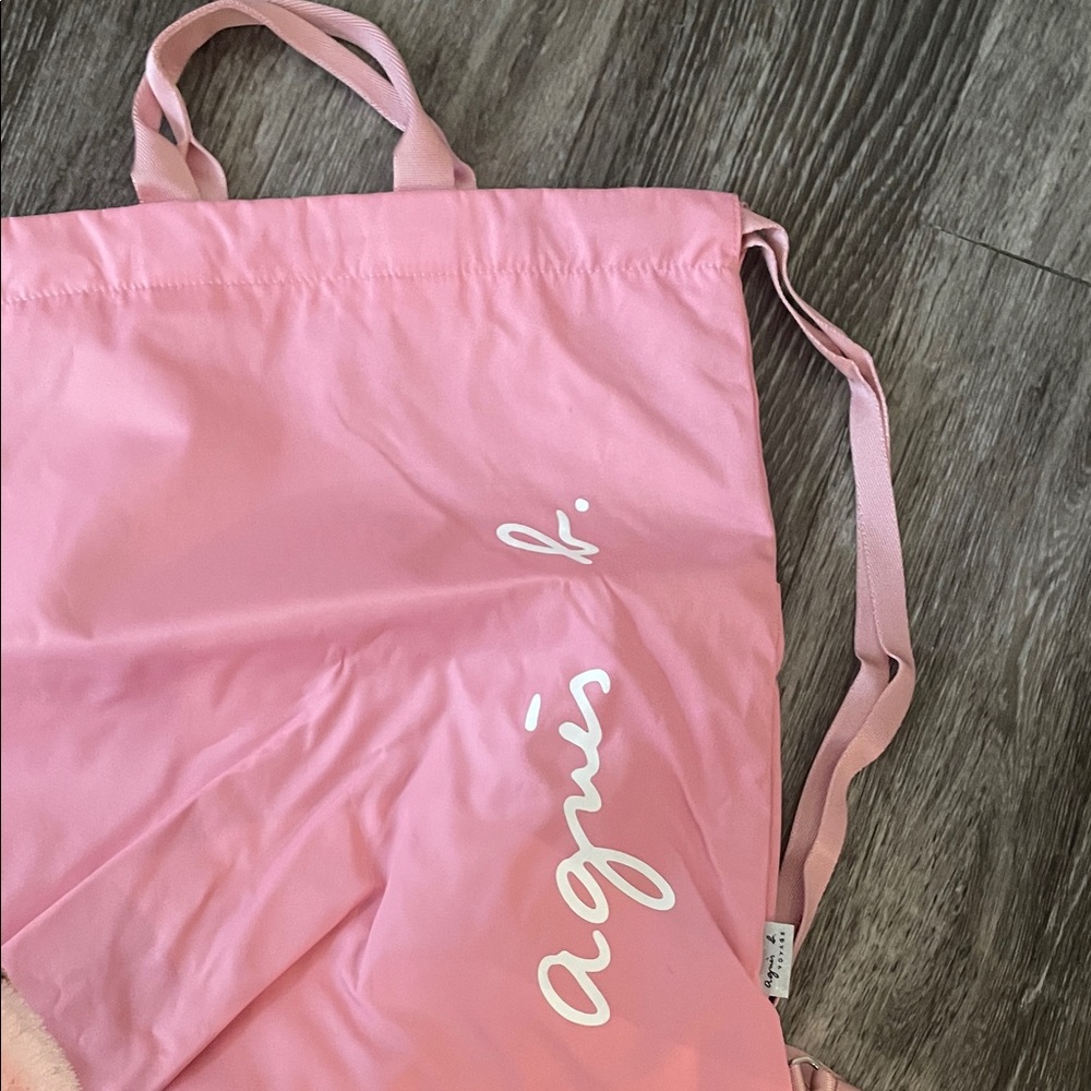Agnes B. Pink Drawstring Backpack - Picture 2 of 3